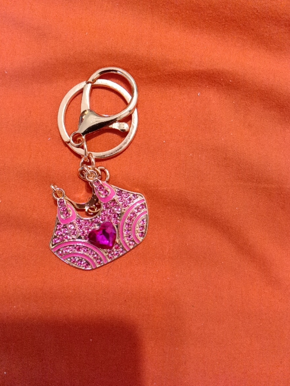 Gold-tone Mini Handbag Keychain Charm – Pink, Beige & Brown CHOOSE ONE - Picture 6 of 6
